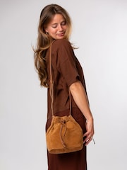 Cultured London Brown 'Emerson' Suede & Leather Shoulder Bag - Image 2 of 6