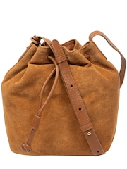 Cultured London Brown 'Emerson' Suede & Leather Shoulder Bag - Image 3 of 6