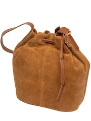Cultured London Brown 'Emerson' Suede & Leather Shoulder Bag - Image 4 of 6