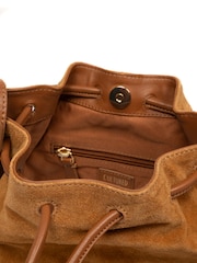 Cultured London Brown 'Emerson' Suede & Leather Shoulder Bag - Image 5 of 6