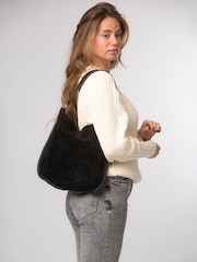Cultured London Black 'Bonnie' Leather Shoulder Bag - Image 1 of 6