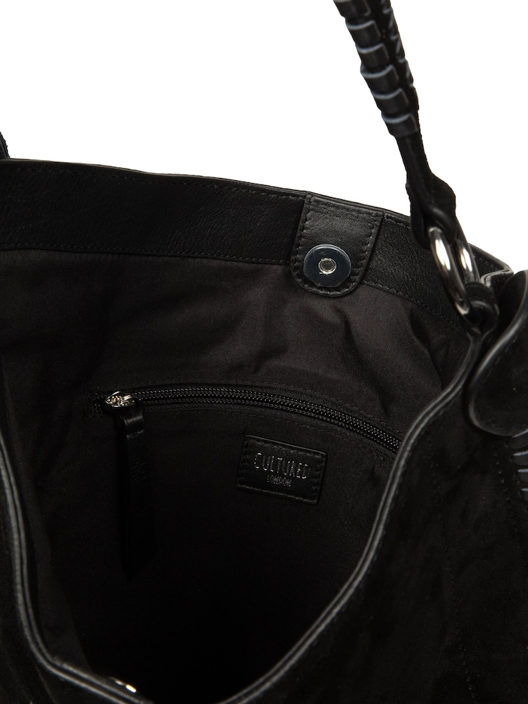 Cultured London Black 'Bonnie' Leather Shoulder Bag - Image 6 of 6