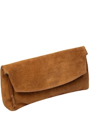 Cultured London Brown 'Perla' Suede Black Clutch Bag - Image 3 of 5