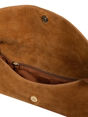 Cultured London Brown 'Perla' Suede Black Clutch Bag - Image 4 of 5