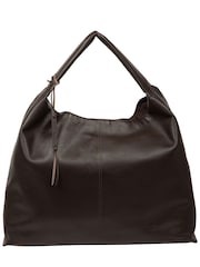 Cultured London Chocolate Brown 'Aspen' Leather Tote Bag - Image 2 of 6
