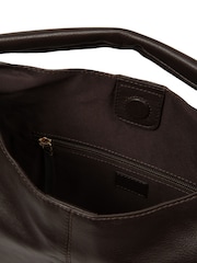 Cultured London Chocolate Brown 'Aspen' Leather Tote Bag - Image 4 of 6