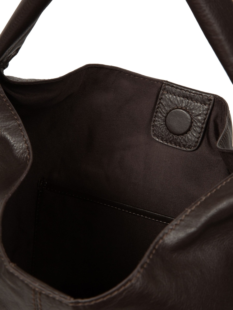 Cultured London Chocolate Brown 'Aspen' Leather Tote Bag - Image 6 of 6