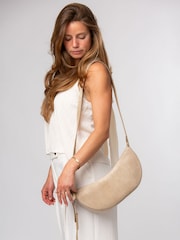 Cultured London Natural 'Carine' Suede Cross Body Bag - Image 2 of 7