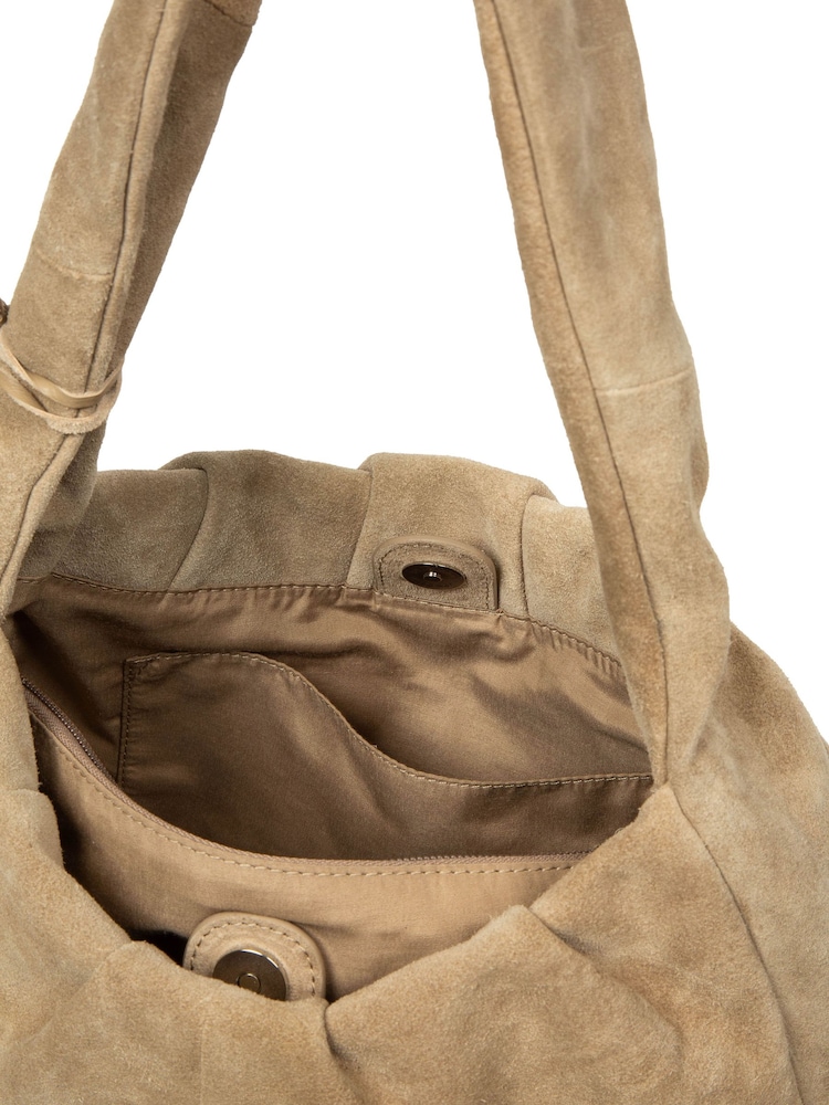 Cultured London Natural 'Beatriz' Suede Handbag - Image 10 of 10 Cultured London Natural 'Beatriz' Suede Handbag - Image 10 of 10