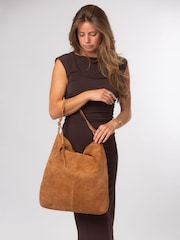 Cultured London Brown Harmony Suede Leather Tote Bag - Image 2 of 8