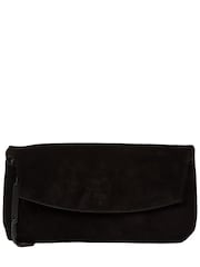 Cultured London Black 'Perla' Suede Black Clutch Bag - Image 3 of 6