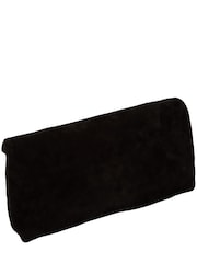 Cultured London Black 'Perla' Suede Black Clutch Bag - Image 4 of 6