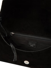 Cultured London Black 'Perla' Suede Black Clutch Bag - Image 5 of 6