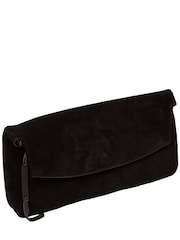 Cultured London Black 'Perla' Suede Black Clutch Bag - Image 6 of 6