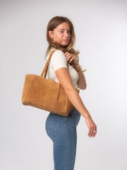 Cultured London Brown 'Matilde' Suede Handbag - Image 1 of 7