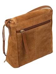 Cultured London Brown 'Luisana' Suede Cross Body Bag - Image 4 of 6