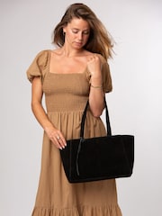 Cultured London Black 'Matilde' Suede Handbag - Image 1 of 8