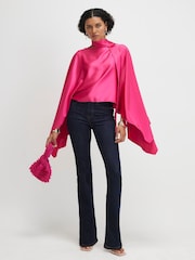 River Island Fringe Satin Scarf Cape - Imagen 1 de 2