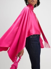 River Island Fringe Satin Scarf Cape - Imagen 2 de 2
