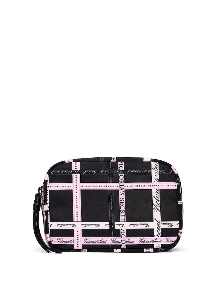 Victoria's Secret Black and Pink Ribbon Make Up Bag - Image 1 of 3 Victoria's Secret Black and Pink Ribbon Make Up Bag - Image 1 of 3