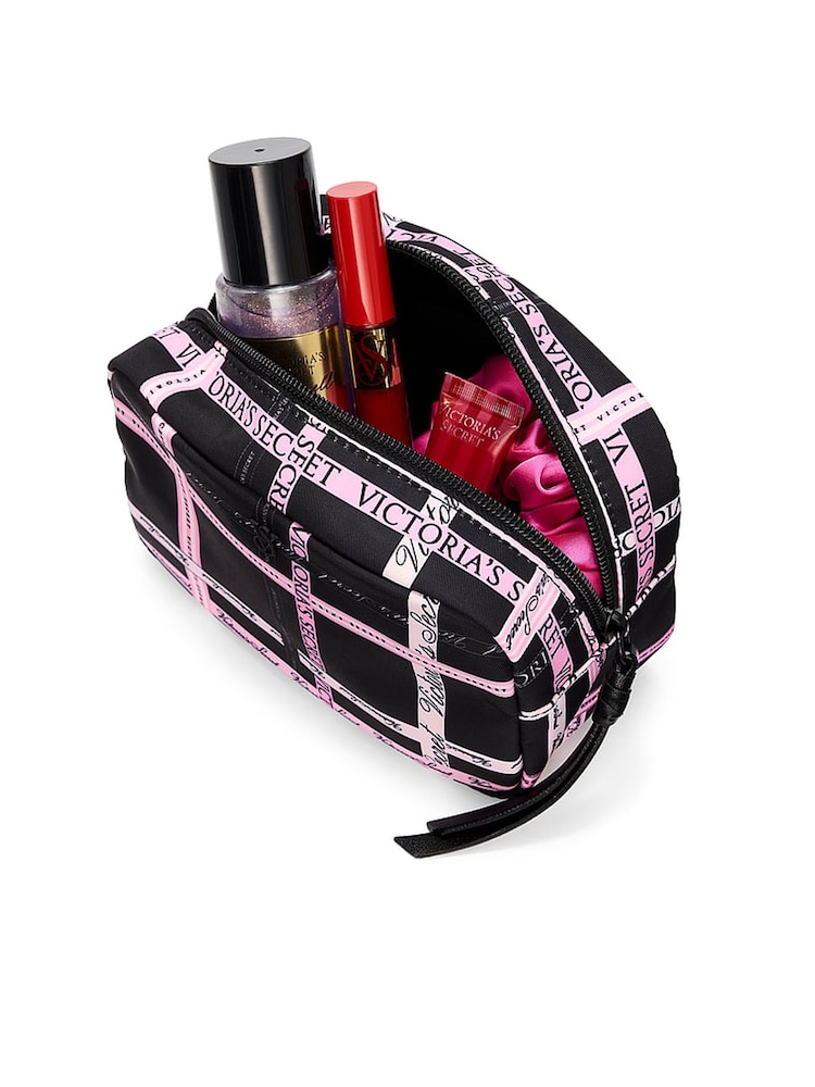 Victoria's Secret Black and Pink Ribbon Make Up Bag - Image 3 of 3 Victoria's Secret Black and Pink Ribbon Make Up Bag - Image 3 of 3