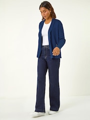 Roman Blue Zip Detail Collared Cardigan - Image 2 of 4