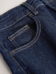 Indigo Rinse Blue Knee Length Denim Jort Shorts - Image 7 of 8