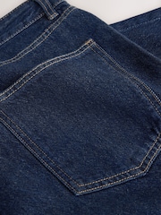 Indigo Rinse Blue Knee Length Denim Jort Shorts - Image 8 of 8