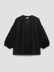 블랙 - Hush Mila Gathered Sleeve 블라우스 - 5의 이미지 5