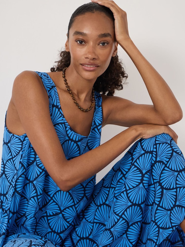 Hush Blue Ziva Printed Panel Maxi Dress - Image 2 of 5 Hush Blue Ziva Printed Panel Maxi Dress - Image 2 of 5