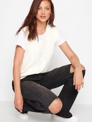 Long Tall Sally Black Distressed Bea Wide Leg Jean - Image 3 of 3