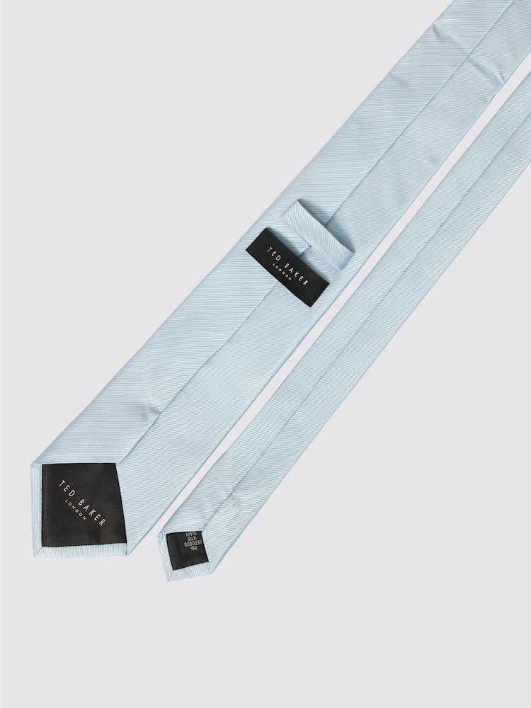 Ted Baker Tailoring Dusky Blue Silk Twill Tie - Bild 2 av 2