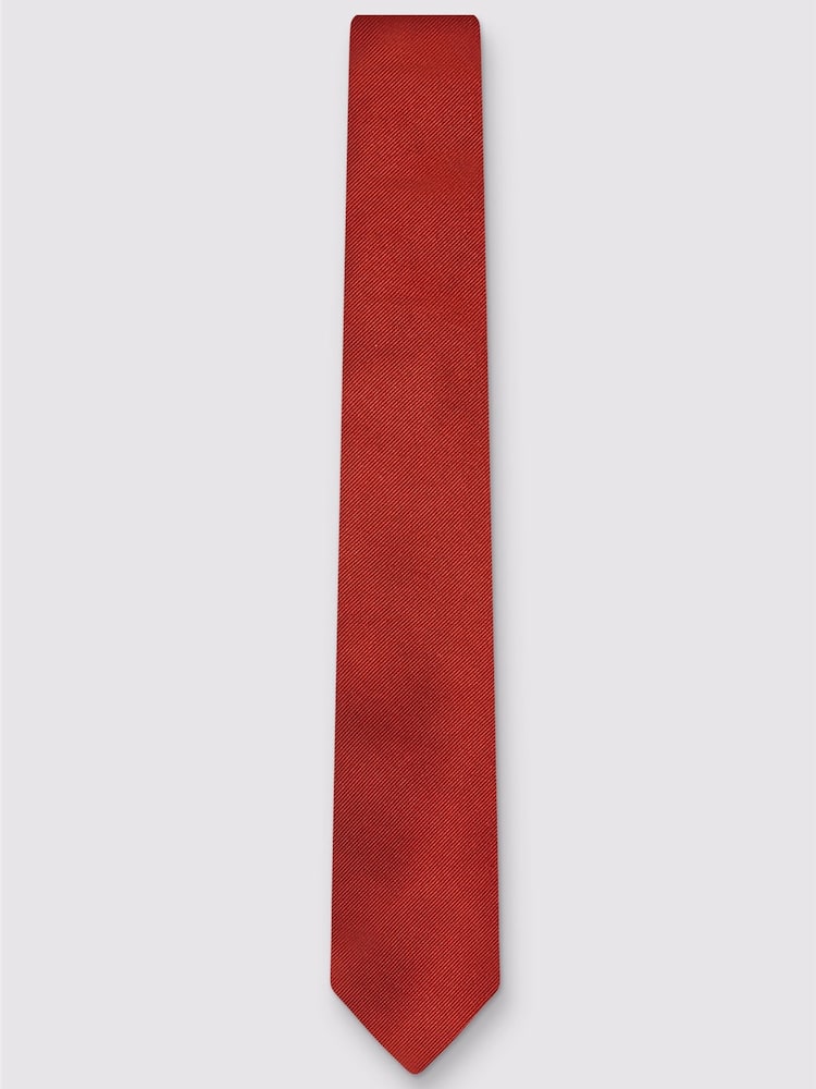Ted Baker Tailoring Orange Burnt Silk Twill Tie - Image 1 of 2
