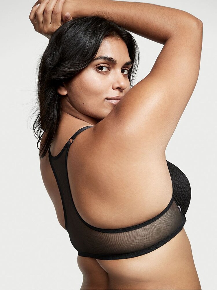 Victoria's Secret Black Lace Front Fastening Push Up T-Shirt Bra - Image 2 of 4 Victoria's Secret Black Lace Front Fastening Push Up T-Shirt Bra - Image 2 of 4