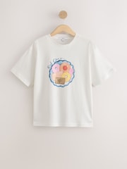 White Oversize Biscuit Graphic T-Shirt - Image 6 of 8