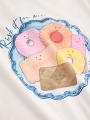 White Oversize Biscuit Graphic T-Shirt - Image 7 of 8