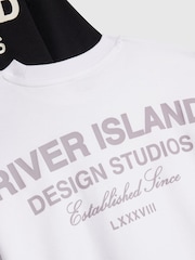 River Island Blue Branded Back Print T-Shirt 3 Pack - Image 3 of 3