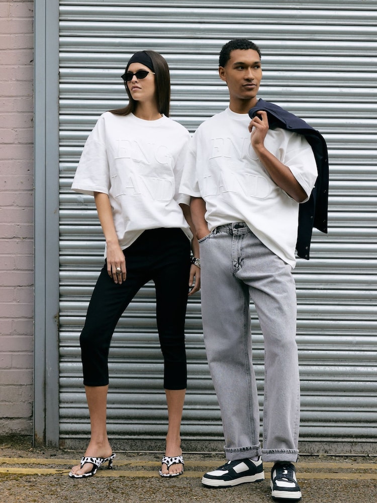 River Island White Oversized England World Cup T-Shirt - Image 1 of 4