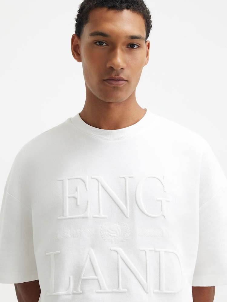 River Island White Oversized England World Cup T-Shirt - Image 4 of 4