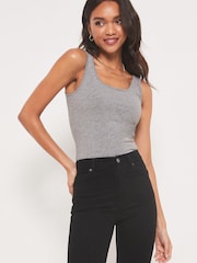 Lipsy Grey Marl Long Line Vest Top - Image 1 of 4