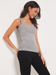 Lipsy Grey Marl Long Line Vest Top - Image 3 of 4