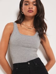 Lipsy Grey Marl Long Line Vest Top - Image 4 of 4