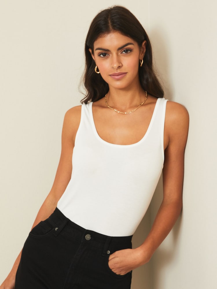 Lipsy Ivory Long Line Vest Top - Image 1 of 4