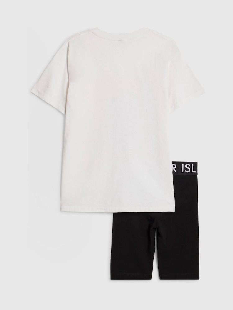 River Island White K Pop Soda Queen T-Shirt & Cycle Shorts Set - Image 2 of 5 River Island White K Pop Soda Queen T-Shirt & Cycle Shorts Set - Image 2 of 5