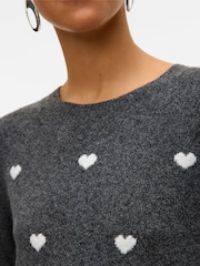 Vero Moda Charcoal Grey Round Neck Soft Touch Cosy Knitted Jumper - Image 4 of 5
