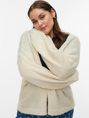 VERO MODA Cream Curve Long Sleeve Open Cardigan - Image 1 of 5
