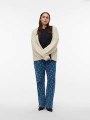 VERO MODA Cream Curve Long Sleeve Open Cardigan - Image 3 of 5