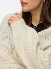 VERO MODA Cream Curve Long Sleeve Open Cardigan - Image 4 of 5