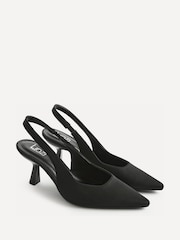 Linzi Black Scuba Alisa Wide Fit Slingback Court Heels - Image 3 of 5