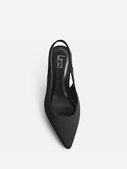 Linzi Black Scuba Alisa Wide Fit Slingback Court Heels - Image 4 of 5